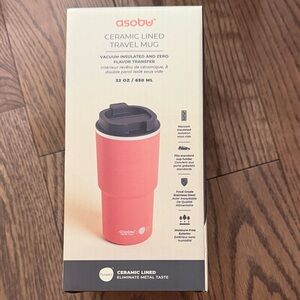 New Asobu Ceramic Lined Travel Mug - Pink